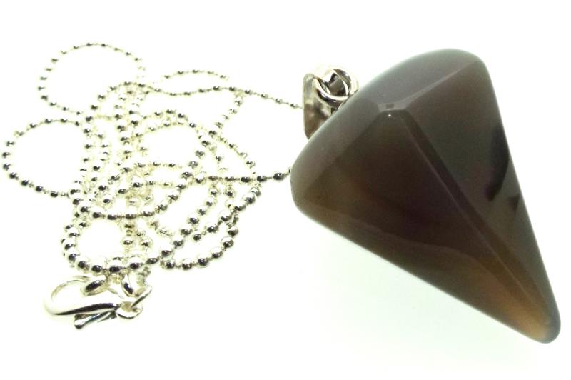 Indian Agate Gemstone Hexagon Pendulum Point Pendant