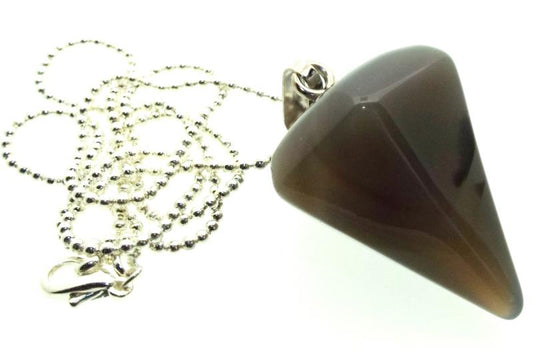 Indian Agate Gemstone Hexagon Pendulum Point Pendant