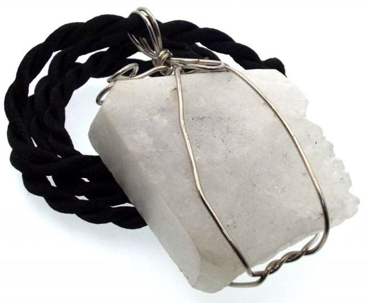 Natural Quartz Gemstone Wired Pendant