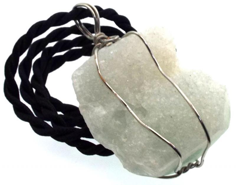 Natural Quartz Gemstone Wired Pendant