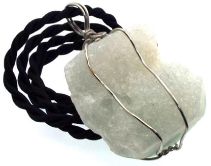 Natural Quartz Gemstone Wired Pendant