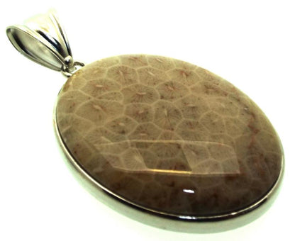 Fossilised Agate Coral Pendant