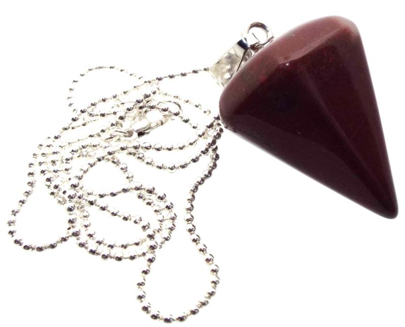 Red Jasper Gemstone Hexagon Pendulum Point Pendant