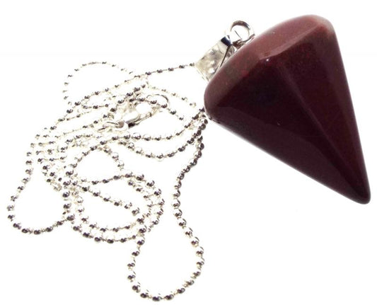 Red Jasper Gemstone Hexagon Pendulum Point Pendant