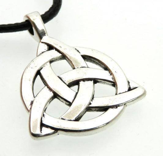 Silver Coloured Metal Triquetra Pendant