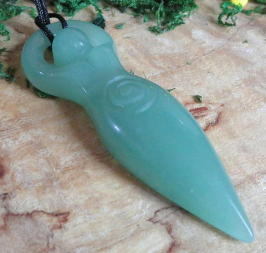 Aventurine Gemstone Fertility Goddess Pendant