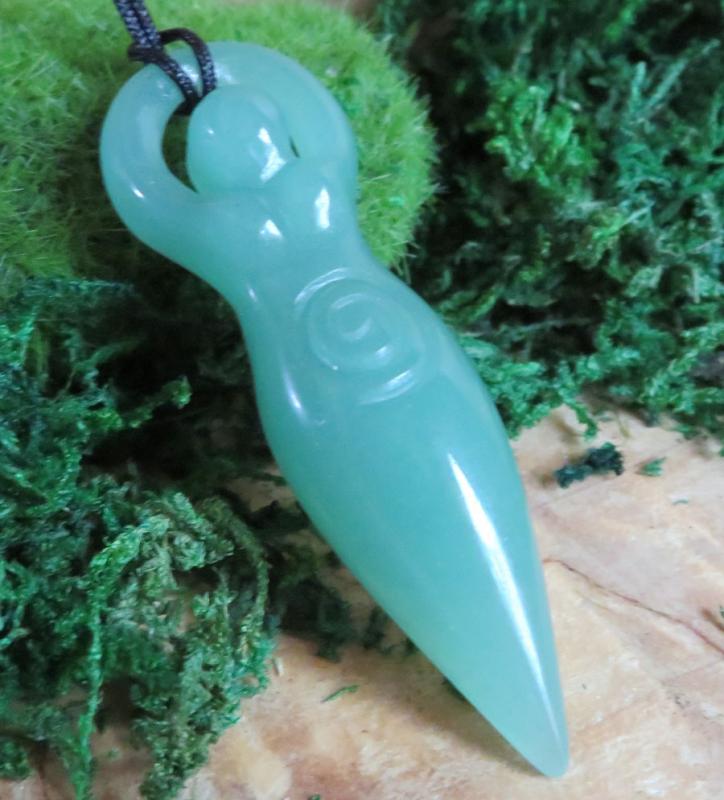 Aventurine Gemstone Fertility Goddess Pendant