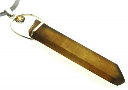 Natural Smoky Citrine Gemstone Point Pendant 01
