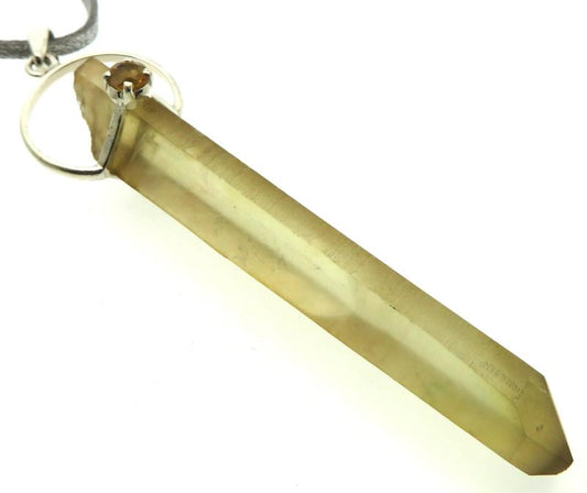 Natural Smoky Citrine Gemstone Point Pendant 03