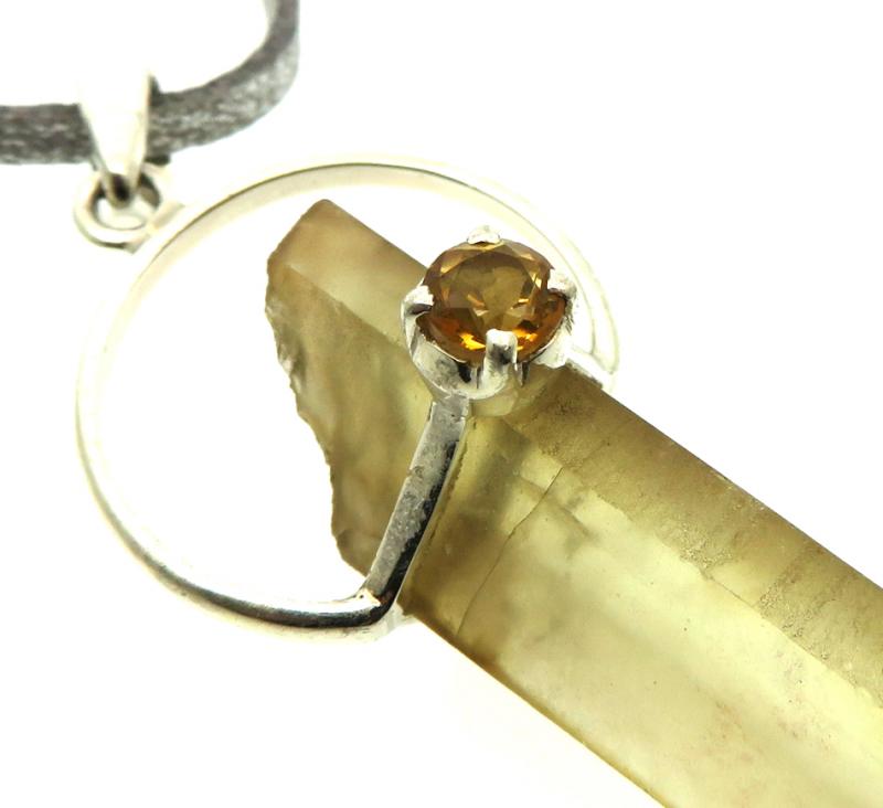 Natural Smoky Citrine Gemstone Point Pendant 03
