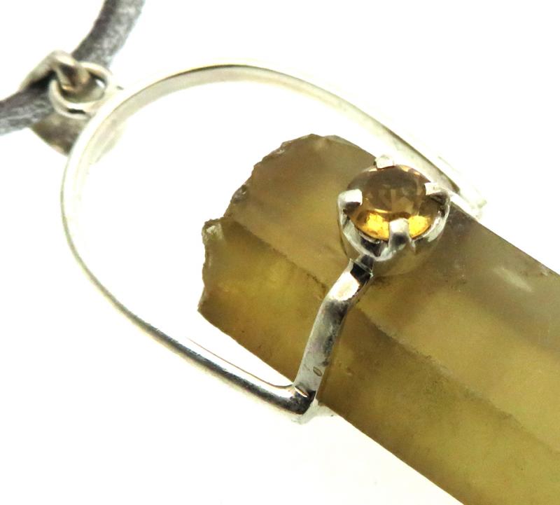 Natural Smoky Citrine Gemstone Point Pendant 04
