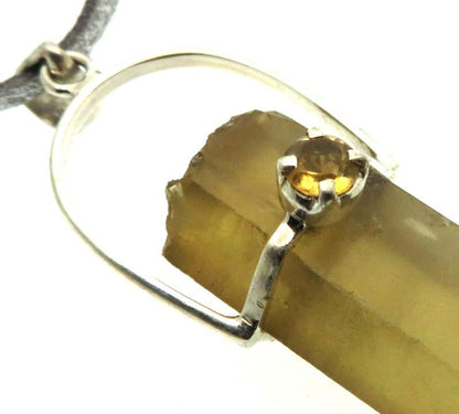 Natural Smoky Citrine Gemstone Point Pendant 04