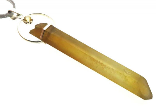 Natural Smoky Citrine Gemstone Point Pendant 05