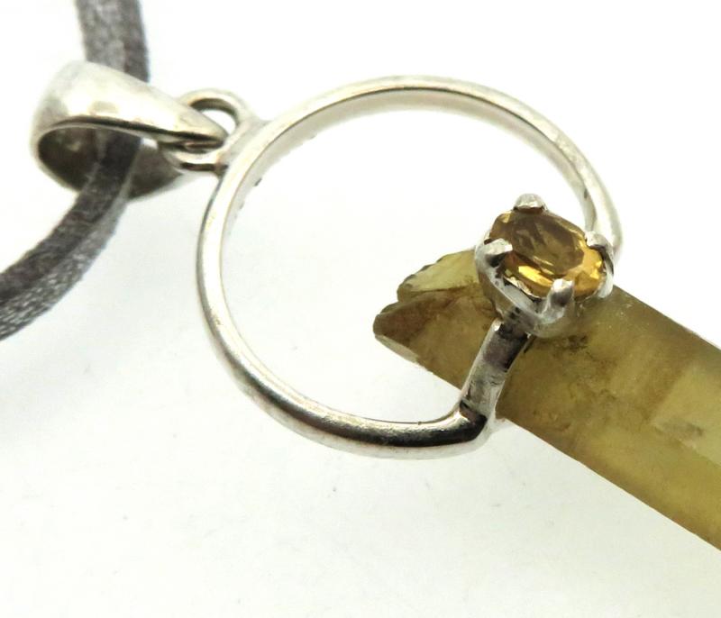 Natural Smoky Citrine Gemstone Point Pendant 08