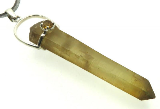 Natural Smoky Citrine Gemstone Point Pendant 10