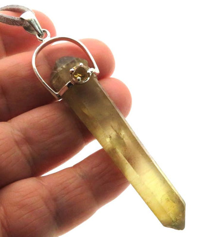 Natural Smoky Citrine Gemstone Point Pendant 10