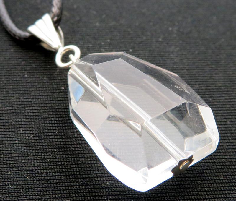 Large Random Faceted Cosmic Ice Andara Crystal Pendant