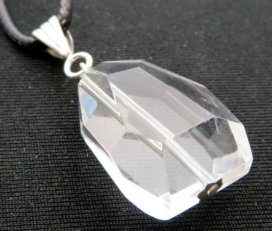 Large Random Faceted Cosmic Ice Andara Crystal Pendant
