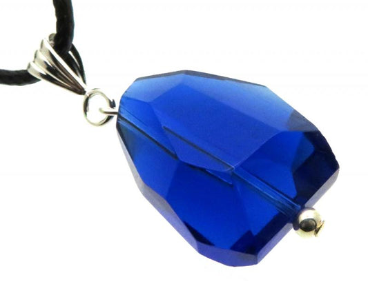 Large Random Faceted Merlin Blue Andara Crystal Pendant