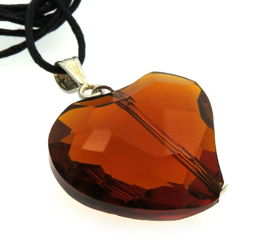 Heart Shaped Shaman Andara Crystal Pendant