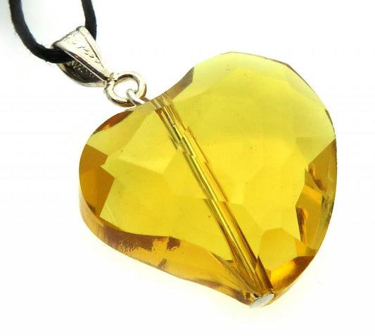 Heart Shaped Sunset Andara Crystal Pendant