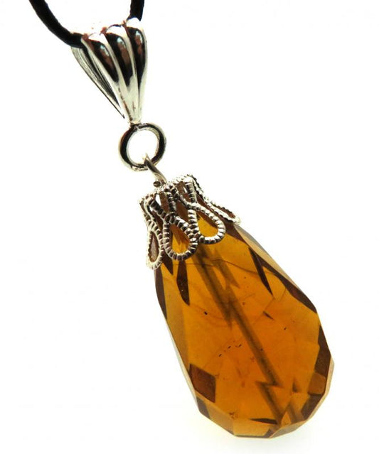 Faceted Drop Sunset Andara Crystal Pendant