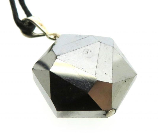 Silver Aura Hexagon Crystal Pendant
