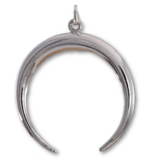 Large Goddess Crescent Sterling Silver Pendant