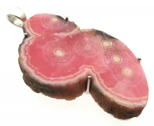 Rhodochrosite Gemstone Sterling Silver Pendant 02