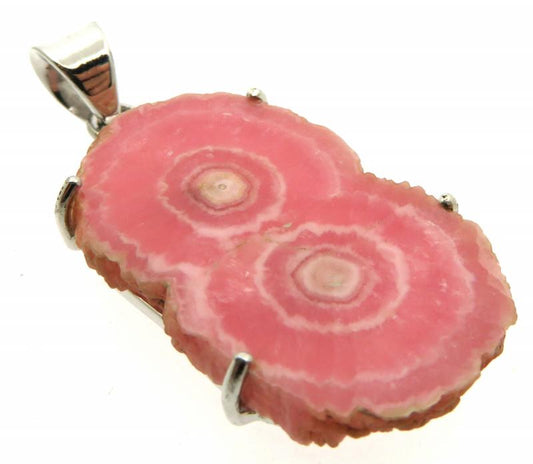 Rhodochrosite Gemstone Sterling Silver Pendant 04