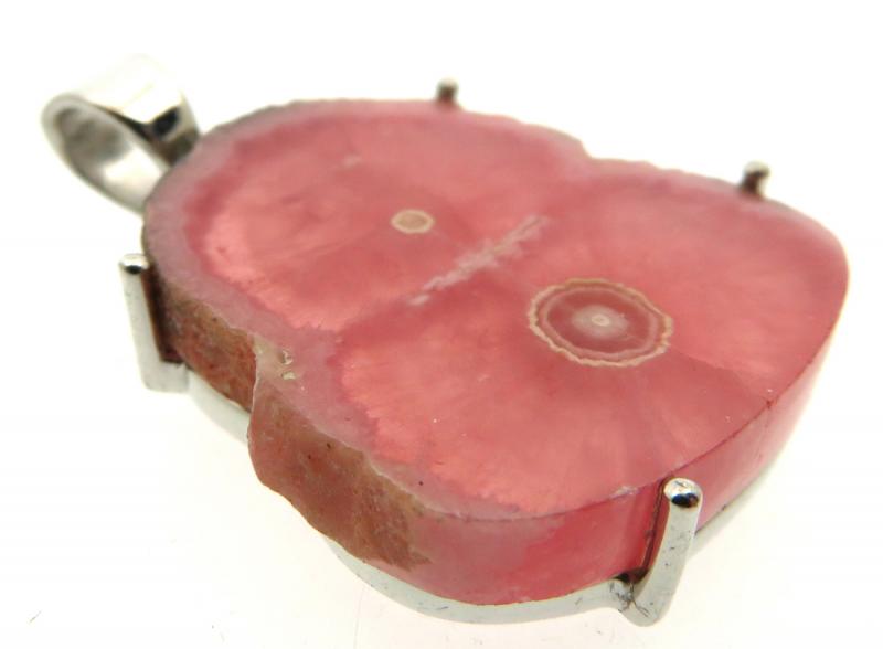 Rhodochrosite Gemstone Sterling Silver Pendant 05