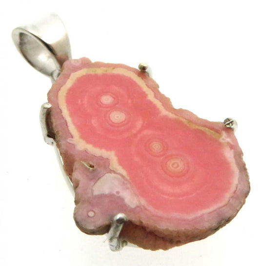 Rhodochrosite Gemstone Sterling Silver Pendant 06