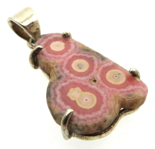 Rhodochrosite Gemstone Sterling Silver Pendant 07