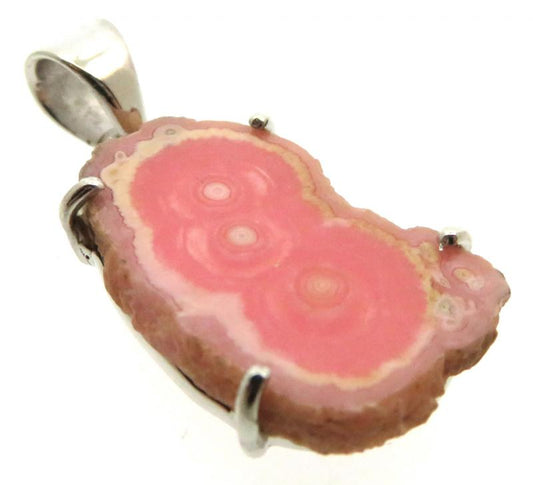 Rhodochrosite Gemstone Sterling Silver Pendant 09