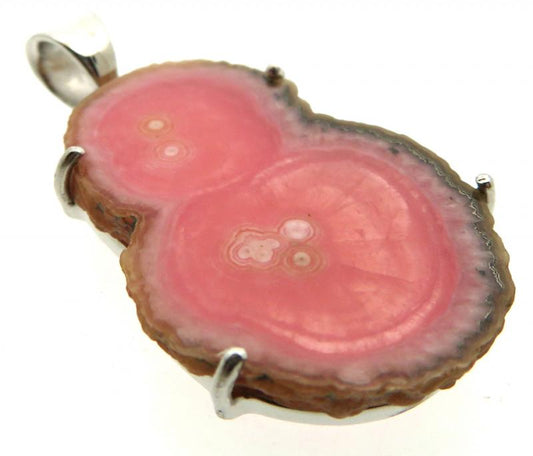 Rhodochrosite Gemstone Sterling Silver Pendant 11