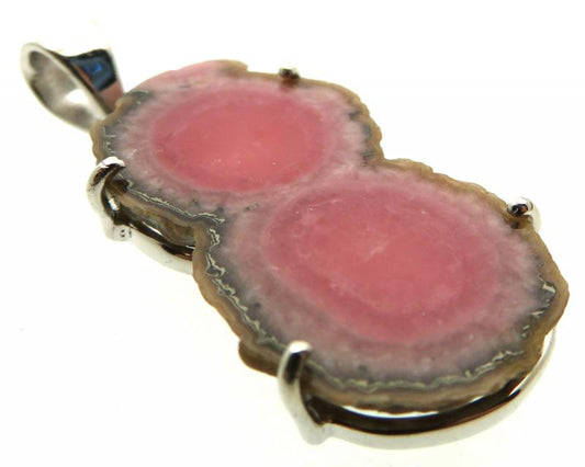 Rhodochrosite Gemstone Sterling Silver Pendant 13