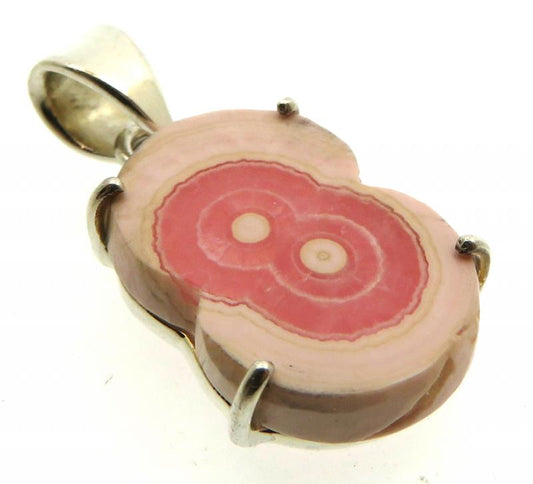 Rhodochrosite Gemstone Sterling Silver Pendant 14
