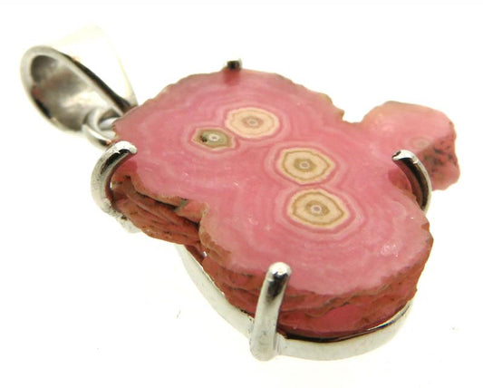 Rhodochrosite Gemstone Sterling Silver Pendant 16