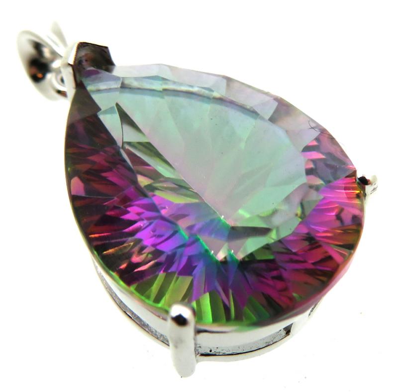 Mystic Topaz Gemstone Sterling Silver Pendant 02