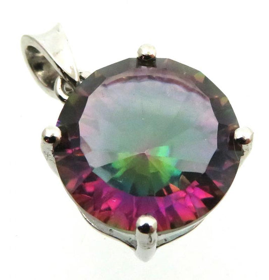 Mystic Topaz Gemstone Sterling Silver Pendant 04