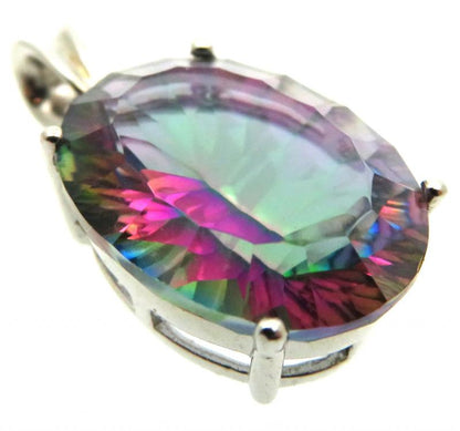 Mystic Topaz Gemstone Sterling Silver Pendant 07