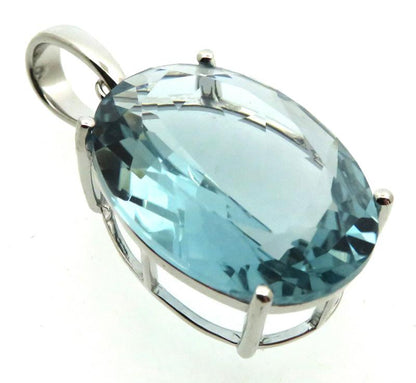 Siberian Aquamarine Quartz Sterling Silver Pendant 01