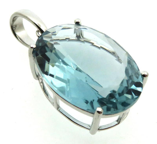 Siberian Aquamarine Quartz Sterling Silver Pendant 01