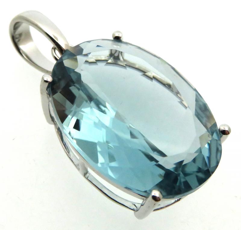 Siberian Aquamarine Quartz Sterling Silver Pendant 01