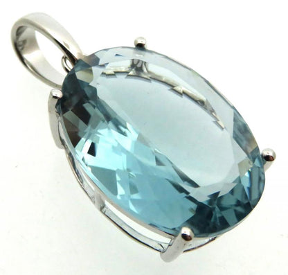 Siberian Aquamarine Quartz Sterling Silver Pendant 01