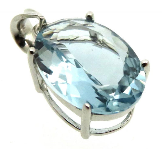 Siberian Aquamarine Quartz Sterling Silver Pendant 03