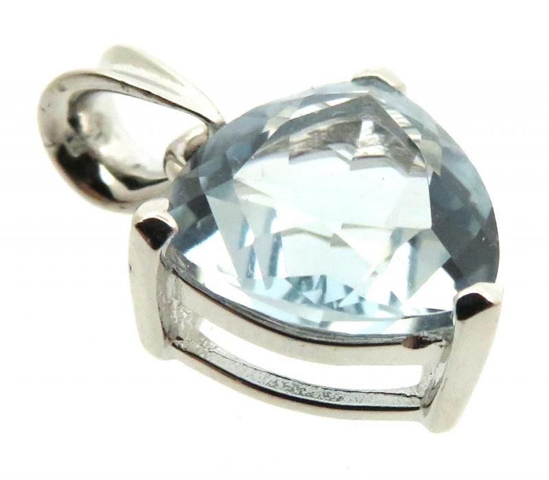 Siberian Aquamarine Quartz Sterling Silver Pendant 04