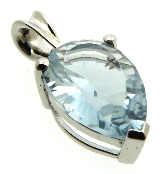 Siberian Aquamarine Quartz Sterling Silver Pendant 05