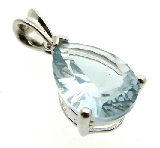 Siberian Aquamarine Quartz Sterling Silver Pendant 06