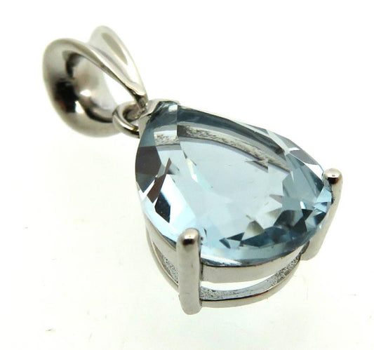 Siberian Aquamarine Quartz Sterling Silver Pendant 07